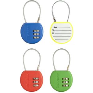 MASTER LOCK 42 mm breed hangslot met vrije combinatiekeuze en adres; diverse kleuren