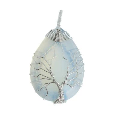 Edelsteen Hanger Levensboom Opaliet (4 cm)