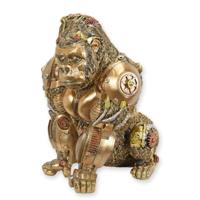 A RESIN STEAMPUNK FIGURINE OF A GORILLA