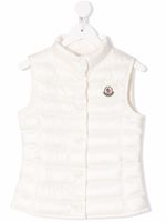 Moncler Enfant gilet matelassé à patch logo - Blanc - thumbnail