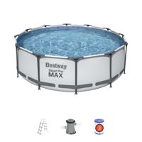 Bestway Zwembad steel pro max set rond 366x100 zwembad Incl. Filterpomp (220-240V) + ladder - thumbnail