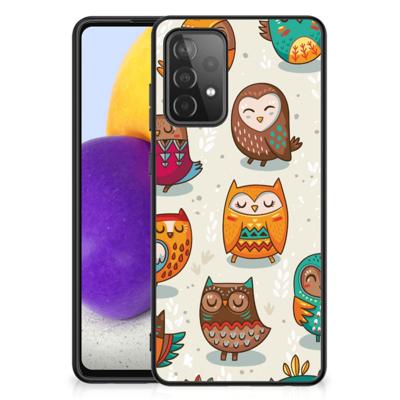 Samsung Galaxy A72 (5G/4G) Dierenprint Telefoonhoesje Vrolijke Uilen Samsung Galaxy A72 (5G/4G) Dierenprint Telefoonhoesje Vrolijke Uilen