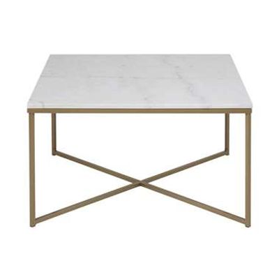 Salontafel Ostana - wit/brons - 80x80x46 cm