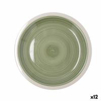 Dinerbord Quid Calypso Groen Keramisch Ø 27 cm (12 Stuks)