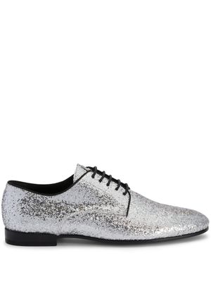 Giuseppe Zanotti mocassins en cuir à effet métallisé - Gris