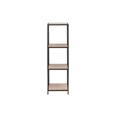 Leen Bakker - Boekenkast Jaxx - Eikenkleur - 119,5x35x37 Cm - Metaal/MDF - Bruin#Zwart