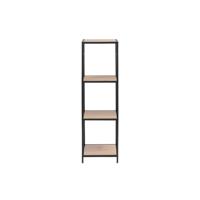 Leen Bakker - Boekenkast Jaxx - Eikenkleur - 119,5x35x37 Cm - Metaal/MDF - Bruin#Zwart