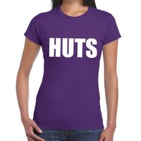 HUTS fun t-shirt paars voor dames XL  - - thumbnail