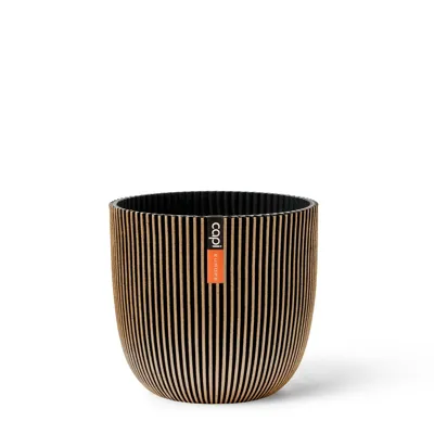 Pot bol groove d21.5h20cm goud/zwrt