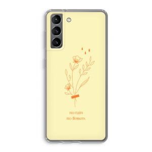 No rain no flowers: Samsung Galaxy S21 Transparant Hoesje