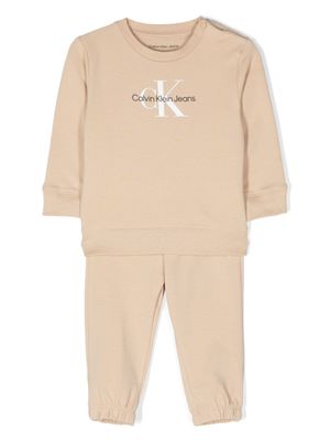 Calvin Klein Kids survêtement à logo imprimé - Tons neutres