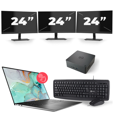 Dell Precision 5560 - Intel Core i7-11e Generatie - 15 inch - Touch - 16GB RAM - 256GB SSD - Windows 11 Home + 3x 24 inch Monitor