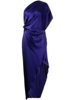 Michelle Mason robe mi-longue drapée en soie - Violet