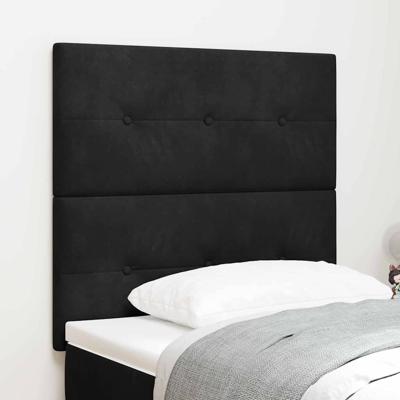 Hoofdbord met LED -striplichten Zwart 100 cm Fluweel