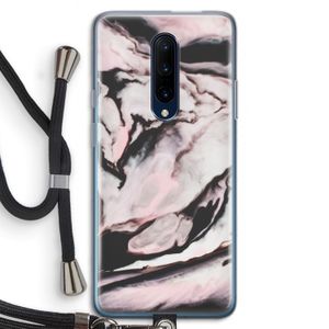 Roze stroom: OnePlus 7 Pro Transparant Hoesje met koord