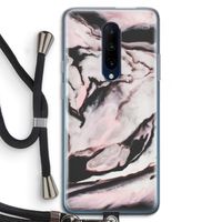 Roze stroom: OnePlus 7 Pro Transparant Hoesje met koord