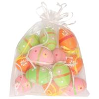 Wurm Paaseieren - 12x stuks - multicolor - decoratie - pasen - paasversiering