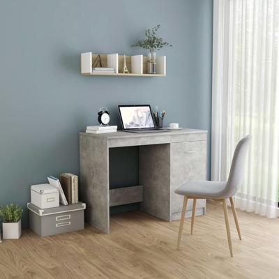 Bureau 100x50x76 cm bewerkt hout betongrijs