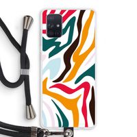 Colored Zebra: Samsung Galaxy A71 Transparant Hoesje met koord