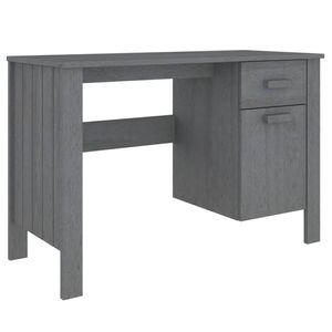 vidaXL Bureau HAMAR 113x50x75 cm massief grenenhout donkergrijs