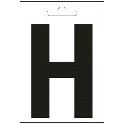 Nautic letter H zwart 100 mm.