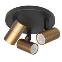 Highlight Spot Piccolo Zwart-Goud GU10 mini 35mm 3-Lichts Ø 17cm