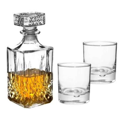 Whisky karaf Noblesse 800 ml met 6x Luxe Duralex whiskyglazen 300 ml
