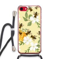 No flowers without bees: iPhone SE 2020 Transparant Hoesje met koord