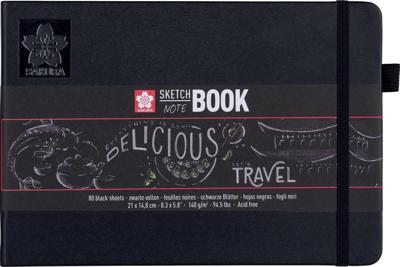 Sakura schetsboek, 140 g/m², ft A5, zwart, 80 vel