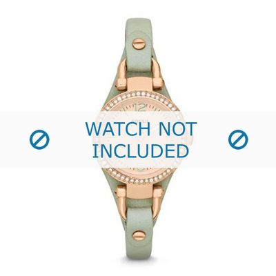 Horlogeband Fossil ES3471 Onderliggend Leder Groen 8mm