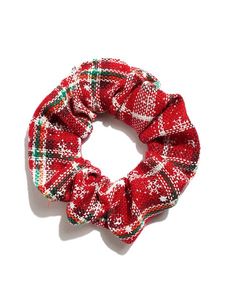 Christmas Snowflake Plaid Large Hair Tie Christmas Hair Rope Elastic