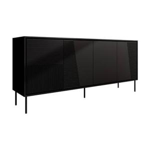 Meubella Dressoir Blanes - Mat zwart - 200 cm