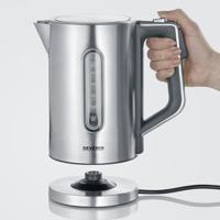 SEVERIN WK3418 Waterkoker 1,7 l met instelbare temperatuur tot 100 ° C, 5 ° C-stappen, LCD-display, Bisphenol A-vrij, 360 ° voet, Roestvrij staal