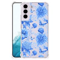 Case voor Samsung Galaxy S22 Flowers Blue - thumbnail