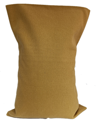 Ecologisch Kersenpitkussen 30x20 cm met wasbaar hoesje (Kleur: Oker Karamel)