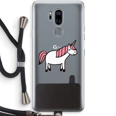 Eenhoorn: LG G7 Thinq Transparant Hoesje met koord