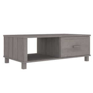 The Living Store HAMAR Salontafel - 100 x 55 x 35 cm - Massief grenenhout - Lichtgrijs