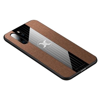 Voor Huawei P30 Pro XINLI stiksels doek Textue schokbestendig TPU beschermhoes (bruin)