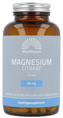 Mattisson HealthStyle Magnesium Citraat 60 mg Elementair Magnesium Capsules
