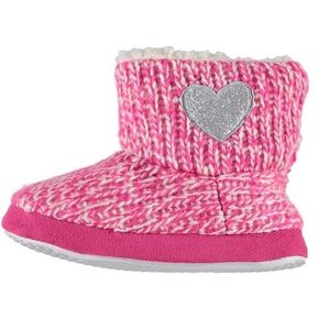 Kinder huis boots grof gebreid roze maat 23-24