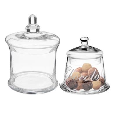Secret de Gourmet Snoeppotten - bonbonnieres - setje 2x stuks - glas - 0,4L - 2L - met deksel