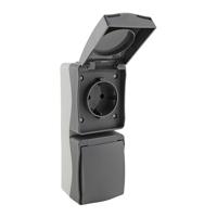 Buitenstopcontact dubbel opbouw IP54 spatwaterdicht Buitenstopcontact dubbel opbouw IP54 spatwaterdicht