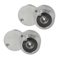 2x amig deurspion - verchroomd - 160° zicht - voor deuren 15-25 mm