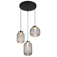 Globo Ronde hanglampFluoro 3-lichts zwart - 15746-3H