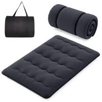 Draagbare Opvouwbare Futon Matras Japanse Futon Matras Wasbare Hoes Vloermatras met Draagtas Zwart 140 x 200 cm
