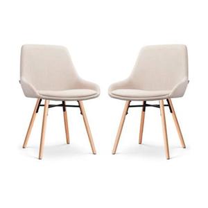 Nolon Nena-Isa Eetkamerstoelen Set van 2 - Beige - Houten Poten