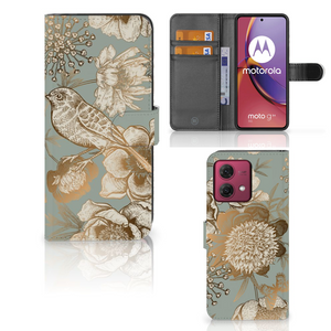 Hoesje voor Motorola Moto G84 Vintage Bird Flowers