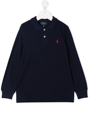POLO RALPH LAUREN KIDS polo à patch logo - Bleu