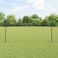 VidaXL Hek met paal grijs 1 x 10 m staal