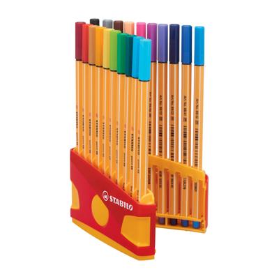 Stabilo point 88 colorparade rood/oranje, 20st.